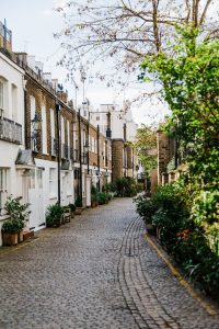 London street with trees